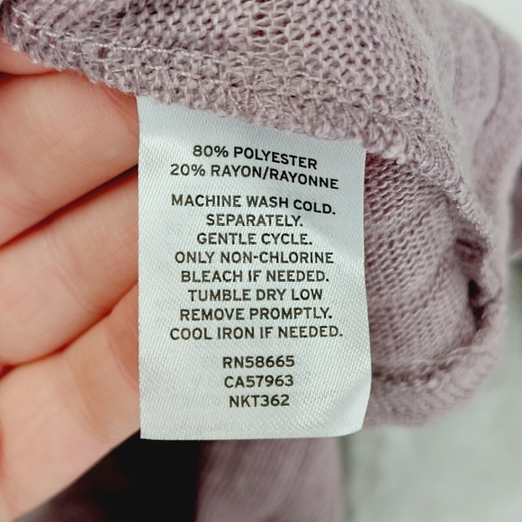 NWT 14th & Union Shadow Stripe Boatneck Long Sleeve Pullover Blouse Purple P4376 - Picture 7 of 8